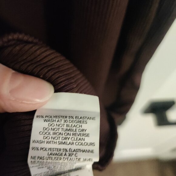 NASTY GAL Brown Bodycon Stretchu Mock Neck Midi Dress Size 10 - Picture 5 of 5